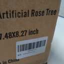 Yepdin 39 inch Artificial Rose Tree with Decorative White Planter,21 Blooming Fake Outdoor Flower Trees,Faux Plants for Indoor Home Front Door Decor