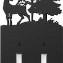 Lothee Metal Bear Switch Covers Moose Tree Mountain Elk Black Light Plate Forest Outlet Cover Toggle Switch Wall Plate Cover for Home Bedroom (Duplex Switchs)