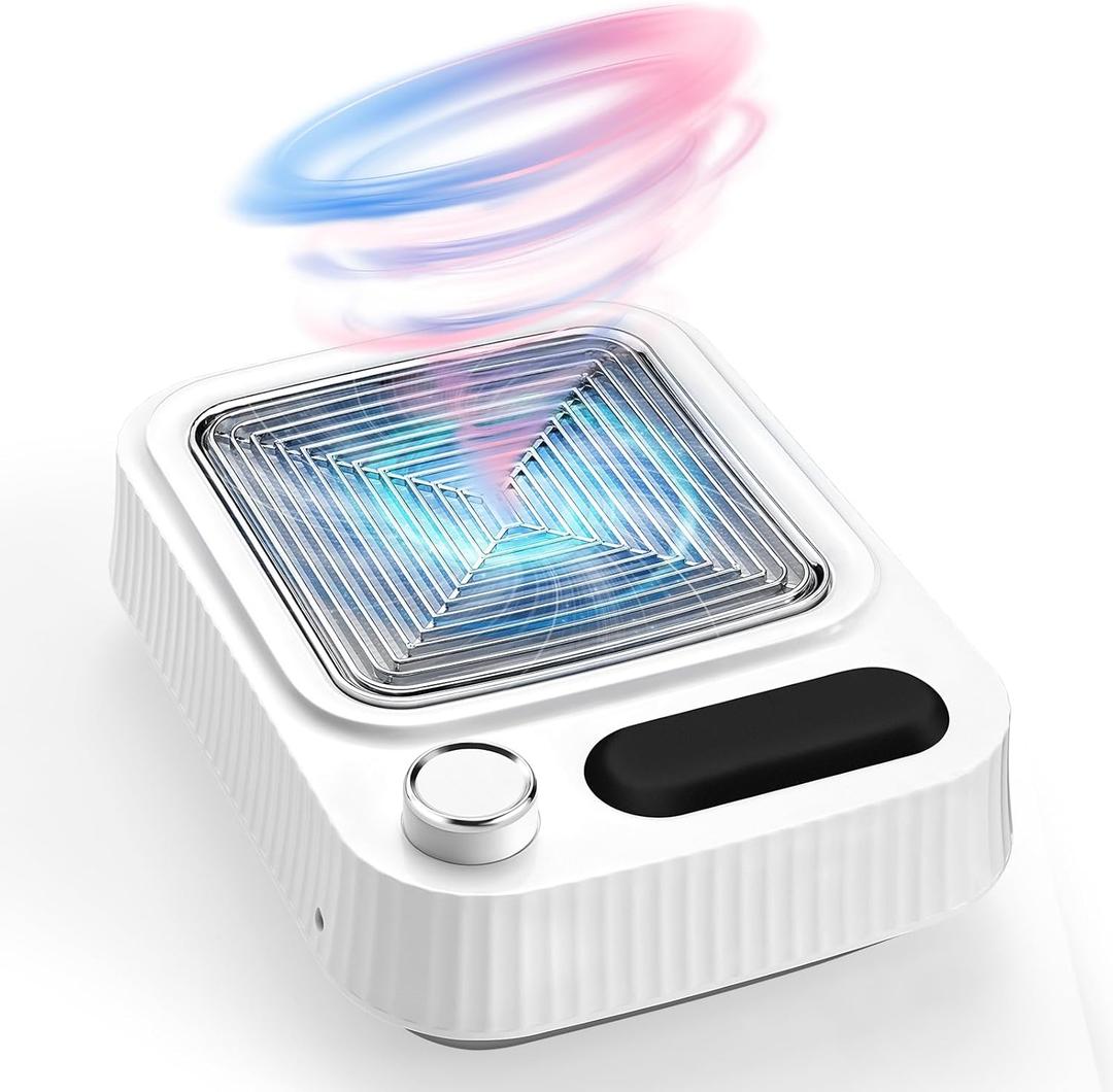 Nail Duster Collector, 4000RPM Dust Collector Nail Tech with Wrist Rest, Detachable Nail Dust Collector Filter-0-100% Suction Control, WhiteCooling System for Salon & Home.