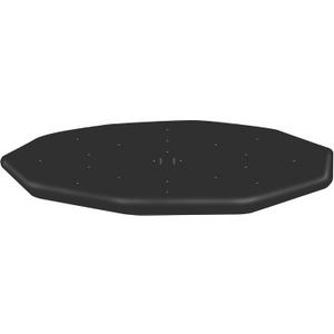 Bestway Round PVC 16 Foot Pool Cover for Above Ground Pro Frame Pools with Drain Holes and Secure Tie-Down Ropes, Black (Cover Only)