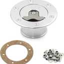 Billet Aluminum 35.5mm Fuel Cell Gas Cap Fuel Surge Tank Cap with 6 Hole Non-vented (Silver)