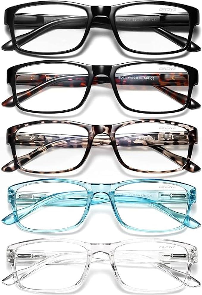 Gaoye Professional Reading Glasses for All Day - Computer Readers with Blue Light Protection - Value Pack +0.75