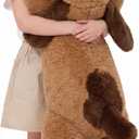 MaoGoLan Giant Dog Plush,31 inches Large Stuffed Animal Dog,Chocolate Brown Fluffy and Cuddly Stuffed Puppy Stuffed Animal Throw Pillow Toy Gift for Puppy Lover,Girls,Kids