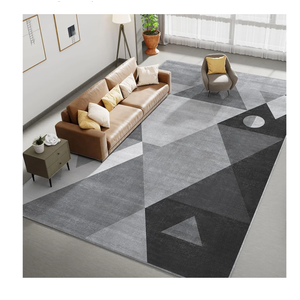 HOMFINE Washable Modern Area Rug - Geometric 5x7 Rugs for Living Room, Bedroom, Machine Washable Rug Soft Non Slip Non Shedding Area Rug - Grey, 5'x7'