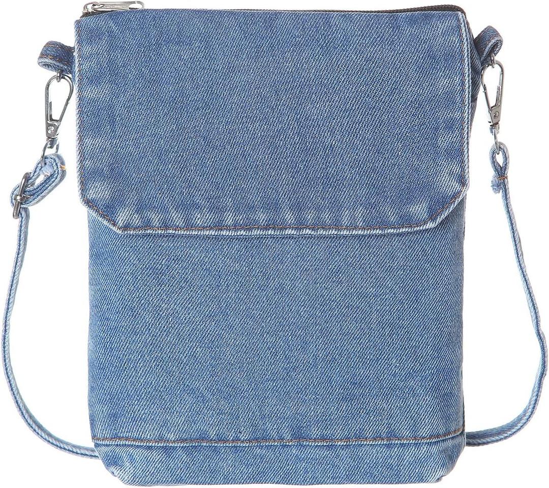 AOCINA Small Denim Purse Blue Jean Purse Shoulder Bag Denim Crossbody Bags for Women