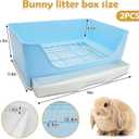 kathson 2PCS Large Rabbit Litter Box Trainer, Potty Corner Toilet with Drawer Bigger Pet Pan for Adult Hamster, Guinea Pig, Ferret, Galesaur, Bunny and Other Animals (Blue,Brown)