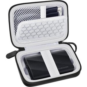 Carrying for Samsung T9/ T7/ T7 Shield Portable SSD 4TB 2TB 1TB, USB External Solid State Hard Drive Storage Travel Carrying Holder Fits for USB Cable (Black-Grey)-Box Only