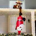 Joiedomi Hanging Christmas Inflatables Decoration, Christmas Inflatable Reindeer and Climbing Santa, Blow Up Santa with Build-in LED for Xmas Party Indoor, Outdoor, Yard, Garden, Lawn Decor