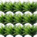 TURNMEON 20 Bundles Artificial Plants Outdoor Faux Boston Fern 17 Inch Long Length Summer Decor, Fake Plants UV Resistant No Fade Plastic Greenery Shrubs Flowers for Garden Porch Indoor Cemetery Decor