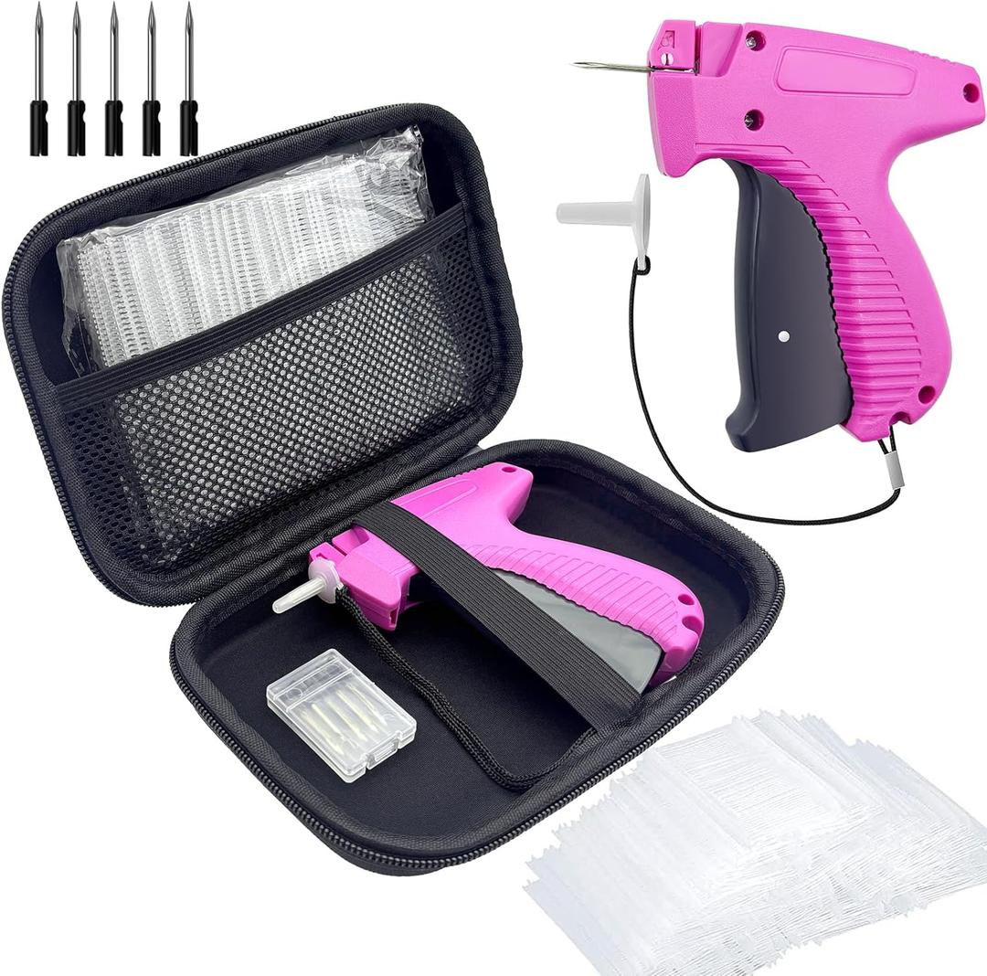 Tagging Gun for Clothing with Case, Standard Retail Price Tag Attacher Gun for Clothes, Clothing Tag Gun Kit with 6 Needles & 1600 1-in Barbs Fasteners (Not Stitch Gun)