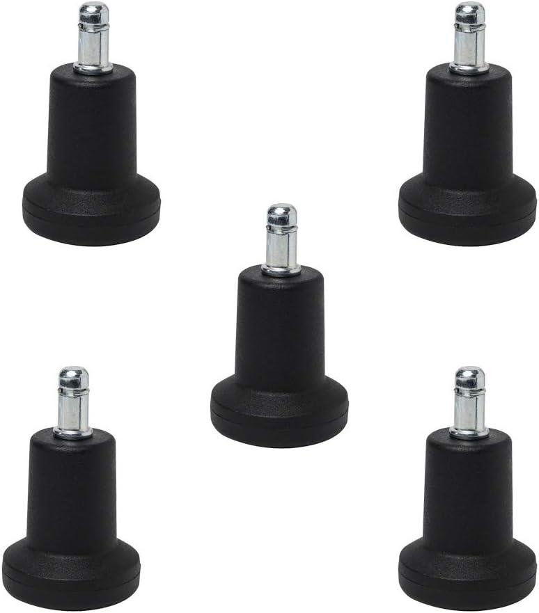 5PCS High Profile Bell Glides 2.5" Replacement Office Desk Chair or Stool Swivel Caster Wheels,Easy Conversion from Wheeled Casters to Stationary Feet to Protect Wood or Hardwood Floor
