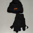 Womens Winter Hats and Gloves Set Gifts, Warm Knit Touchscreen Gloves Beanie Caps With Pom Pom