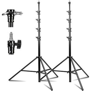 Kate 2 Pack Heavy Duty Light Stand Tripod - 15.7ft Air Cushioned Aluminum Alloy Lighting Stand with Tripod, 2 Sandbags & 1/4"-3/8" Adapter, 9.46lb Load for Studio/Indoor/Outdoor Video Photography