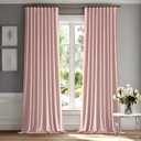 MIULEE Baby Pink Velvet Curtains 108 inches - Luxury Blackout Curtains for Bedroom Living Room Thermal Insulated Super Soft Window Drapes Rod Pocket & Back Tab, W52 x L108 inches, 2 Panels