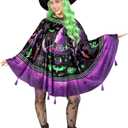 Morph Purple Witch Costume Womens Halloween Poncho For Women, Halloween Costumes For Womens Witch Costumes For Adults