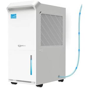 3,500 Sq.Ft Most Efficient Energy Star 2024 Dehumidifier with Pump, Vellgoo Max 60 Pint/D (Standard 35 Pint/D) Compressor Dehumidifier for Basement with Drain Hose, Intelligent Humidity Control