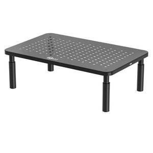 WALI Computer Monitor Stand for Desk, Adjustable Laptop Riser, Desk Monitor Stand Underneath Storage for Office, Home, School Supplies (STT003), 1 Pack, Black