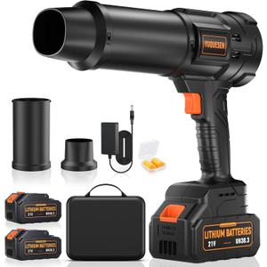 990,000 RPM Cordless Leaf Blower - 21V Electric Handheld Leaf Blower with 24.0Ah Batteries & Fast Charger - Lightweight for Patio, Lawn, Yard, Deck Cleaning - Dark
