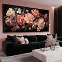 SDYA Large Wall Art Flowers Canvas Prints Home Decor Colorful Botanical Picture Bedroom Decor Aesthetic Paintings for Living Room Bathroom Office Decor 30x60 Inch