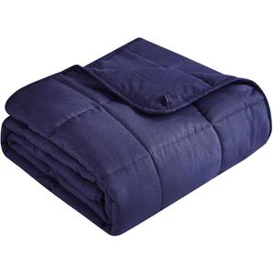 Topcee Weighted Blanket (20lbs 80"x87" King Size) Soft Cooling Heavy Blanket Sleeping, Apply to 190-210 lbs Body, Thick Breathable Blanket with Glass Bead, Easy Care (01-navy Blue)