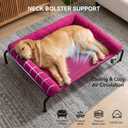Cooling Elevated Dog Bed for Large Dogs, Portable Indoor & Outdoor Raised Dog Bed with Breathable Mesh, Chew Proof Pet Hammock Cots with Removable and Waterproof Bolsters