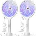 YISSVIC Electric Fly Swatter 4000V Bug Zapper Racket Dual Modes Mosquito Killer with Purple Mosquito Light Rechargeable for Indoor Home Office Backyard Patio Camping