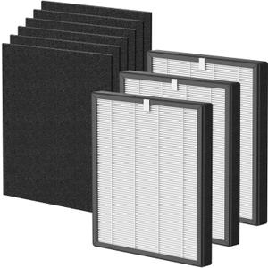 ProHEPA 9000 True HEPA Filters Replacement Compatible with VEVA ProHEPA 9000 Air Cleaner Purifier, 3 True HEPA Filters + 6 Activated Carbon Filters