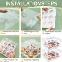 5 Pcs clear cupcake boxes with complimentary gift ribbon, 9 Count cupcake container, plastic cupcake tray, for desserts, cookies, muffins for Easter and Mother's Day. (White, 9Counts/5pcs)