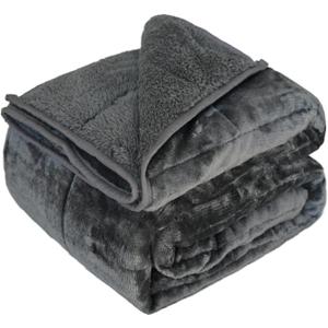Throw Sherpa Weighted Blanket 25 lbs - 80"x87" for Adults, Fleece Fluffy Fuzzy Cozy Plush Washable Heavy Blanket, Super Soft Warm for King Queen Full Size Bed in Winter