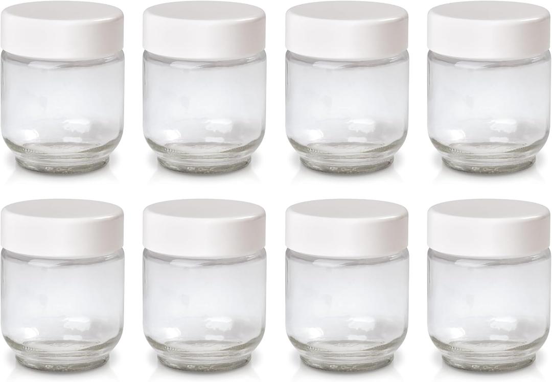 Euro Cuisine Glass Jars for Yogurt Maker, Set of 8