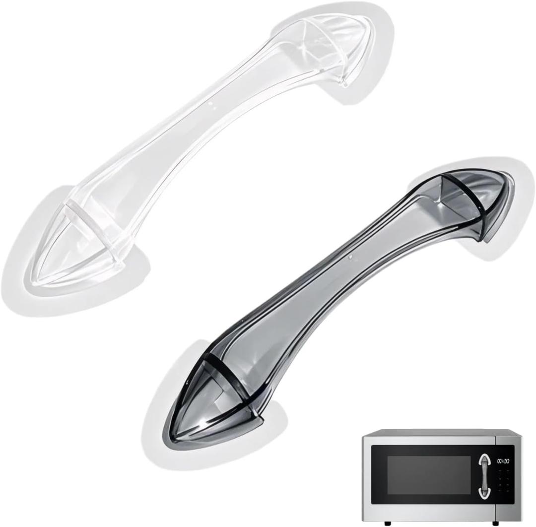2Pcs Universal Microwave Door Handle Replacement Fits Most Microwave Ovens Replace for Samsung General Electric GE Handle Repair Part Fit with Hotpoint Microwave Replaces (1pcs Clear & 1pcs Black)