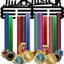 PH PandaHall Jujitsu Medal Display Hanger Holder Jiu Jitsu Pattern Medal Holder 15.7" Awards Ribbon Hanger Medal Display Wall Rack Sports Medal Hanger Display for Sports Athletes Awards Ribbons Cheer