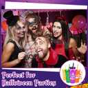 Yoiemivy 24 Pack Halloween Plastic Cups Bulk 24 oz Reusable Halloween Party Cups Cute Ghost Tumblers with Lids and Straws for Party Drinkware Supplies