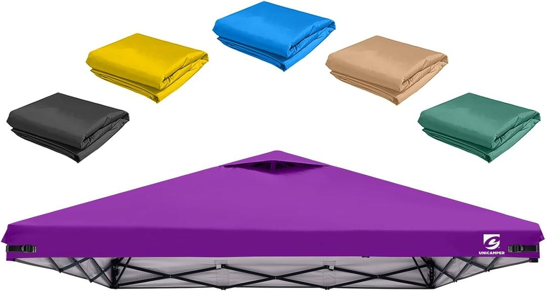10x10 Pop Up Canopy Replacement Top Cover with Air Vent for Straight Leg Canopy Tent, Waterproof for Outdoor Garden Patio Camping Sun Shade (Purple)