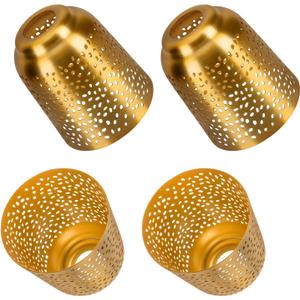 Ceiling Fan Light Covers Replacements with 1.6" Fitter, ALUCSET 5.6" Height and 5"Diameter, Metal Bell Shaped Light Fixture Cover Fits Pendant Light Chandeliers Wall Sconces,Yellow Brass&Gold