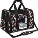 Petmolico Cat Carrier Dog Carrier, Airline Approved Soft Pet Travel Carrier with 3 Open Doors Mesh Windows for Cats Puppy 16 lbs(Large,Orange Flower)