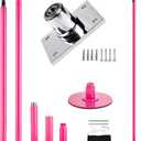 Professional Permanent Mount Dance Pole, 45mm(1.77") ChromePlated Steel Spinning Static Pole, 440lbs/200kg Capacity, CE Certified, for Home Studio Gym Pole Fitness & Dancing