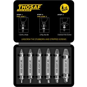 Gifts for Men,THOSAF Damaged Screw Extractor Set,Fathers Day Gifts for Dad from Daughter Son,Mens Gifts for Dad,Husband,Stripped Screws Bolt Drill Bit Tools for Easy Removal of Rusty Broken Screw