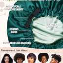 10 x BONNET QUEEN Silk Bonnet for Sleeping Hyaluronic Acid Satin Bonnet, Double Layer Hair Wrap for Curly Hair Women Sleep Cap (Green & Sage)