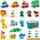 MIMAX Classic Big Bricks Building Blocks Set, 180 PCS Toy Building Sets for All Major Brands, Interactive Building Toy with Storage Box, for Kids, Boys and Girls