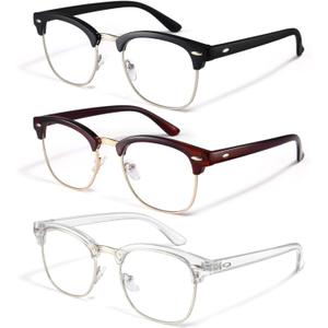 racico Computer Blue Light Blocking Glasses Blue Light Glasses Men Women, Anti Blu-Ray Clear Gaming Glasses Lenses (A1 Mattle Black/Tea/Clear)