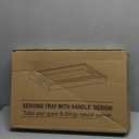 Set of 2 Acacia Wood Serving Tray with Handles,Decorative Trays Platter,Breakfast Tray in Bed,Food Drinks Tray for Eating,Working,Storing(Brown)