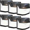 TECKNET 248 LED Outdoor Solar Lights & Motion Sensor 6 Pack, 300 Angle & 3 Lighting Modes Solar Lights Outdoor Waterproof, Solar Powered Security Flood Wall Lights IP66 for Outside/Yard Fence/Garden