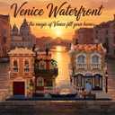 Venice Rivera Building Block Set, Italian Canal City Architecture, Street View Kit with LED Lighting, Collectible Home Decor Gift for Adults & Teens,4610 Pieces,Barweer 010