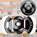 W10290350 W10290353 Black Porcelain Burner Drip Pan Bowls & MP22YA Electric Range Burner Element Unit Set by Cenipar-Compatible with Whirl-pool Frigi-daire Ama-na Range Oven/Stove