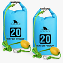 2 Set 20L Sand Anchor Heavy Duty Buoy Kit 2 in 1 Kayak Anchor Floating Waterproof Dry Bag with High Visibility Float Rope for Lake Beach Boat Hiking Camping Water Sports Surfing Kayaking(Sky Blue)