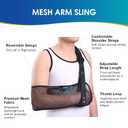 Mesh Arm Shoulder Sling Medical Shoulder Immobilizer for Shoulder Injury Torn Rotator Cuff, Breathable Arm Brace for Shower, Right Left Arm Stabilizes Elbow Arm Wrist Injury for Men Women (Black)