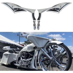 Pair Motorcycle Chrome Side Mirrors for Sportster XL 883 1200 Road King V-Rod Street Glide Electra Glide Dyna Softail 1982-2018