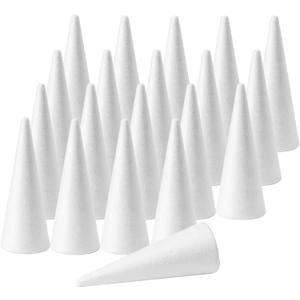 FFchuanhe 20 PCS Craft Foam Cones (2.2X4.2in), Polystyrene Cone Shaped Foam, Foam Tree Cones, for Arts and Crafts, Christmas, School, Wedding, Birthday, DIY Home Craft Project. White
