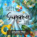 Sweet Summer Time Shower Curtains for Bathroom, Swimming Pool Style Bathroom Decor Waterproof Fabric Shower Curtain Set with 12 Hooks Bathroom, 72x72 Inch